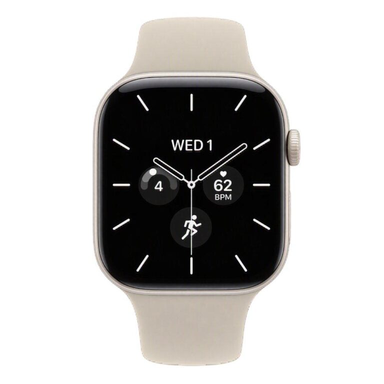Apple Watch Series 12 GPS + Cellular 46mm Pearl White Ceramic Case with Sand Sport Band