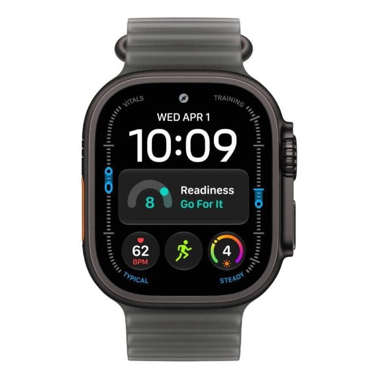 Apple Watch Ultra 4 GPS + Cellular 49mm Black Titanium Case with Translucent Black Ocean Band - Universal