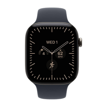 Apple Watch Series 12 GPS + Cellular 42mm Natural Titanium Case with Navy Blue Sport Band