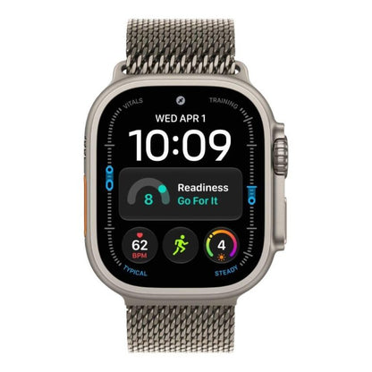 Apple Watch Ultra 4, GPS + Cellular 49mm Natural Titanium Case with Natural Titanium Milanese Loop - M