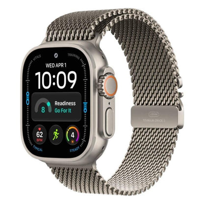 Apple Watch Ultra 4, GPS + Cellular 49mm Natural Titanium Case with Natural Titanium Milanese Loop - M
