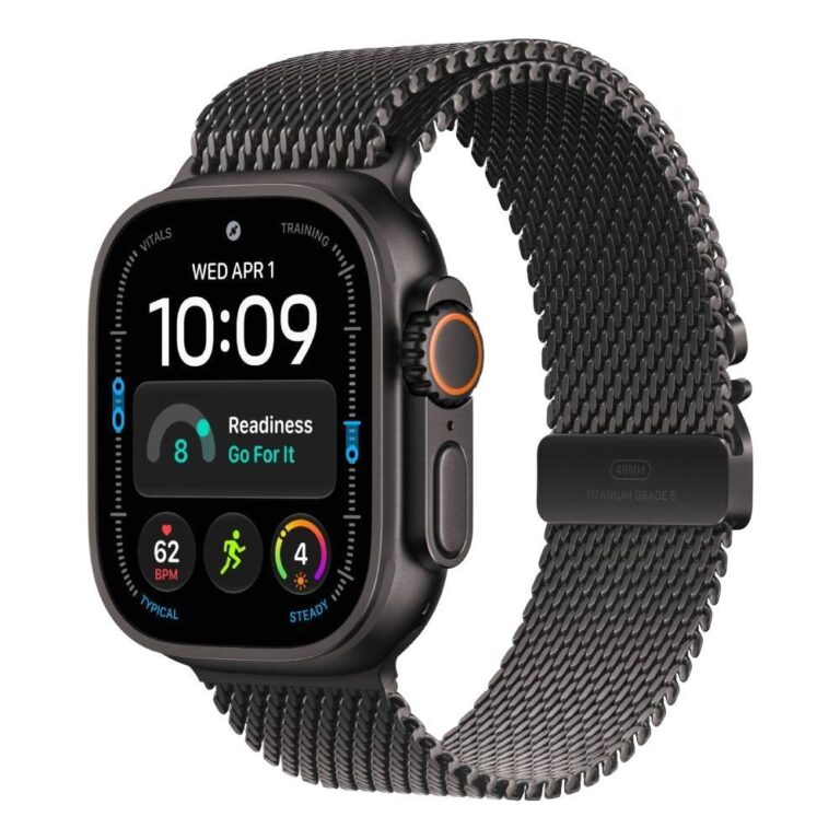 Apple Watch Ultra 4 GPS + Cellular 49mm Black Titanium Case with Black Titanium Milanese Loop - L