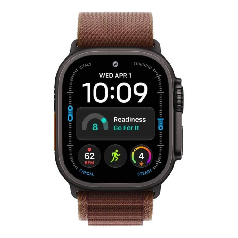 Apple Watch Ultra 4 GPS + Cellular 49mm Black Titanium Case with Burgundy Alpine Loop - S